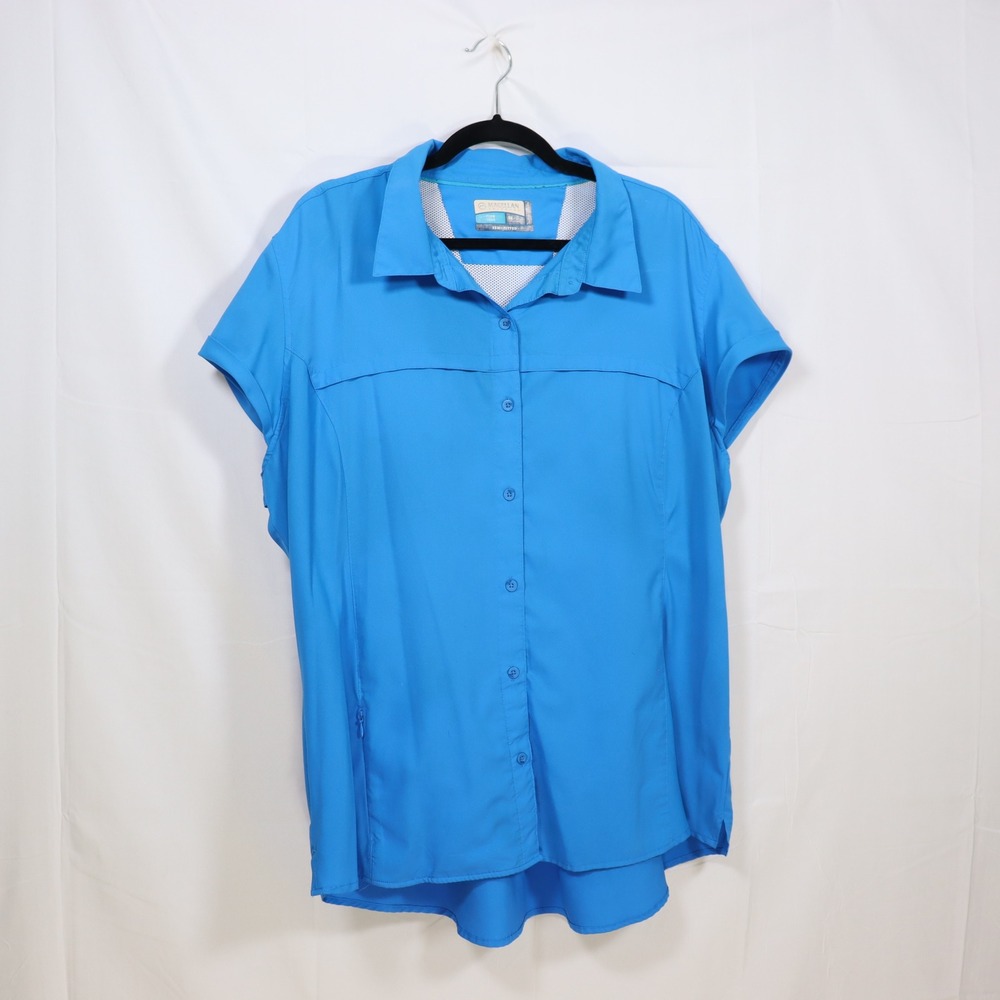 Magellan Fishing Shirt 3X Blue Womens Gorpcore Hiking
